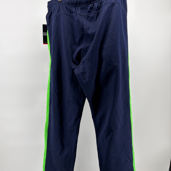 NWT Polo Sport French Navy Track Pants with Green Stripes Size XL Activewear - Picture 2 of 8